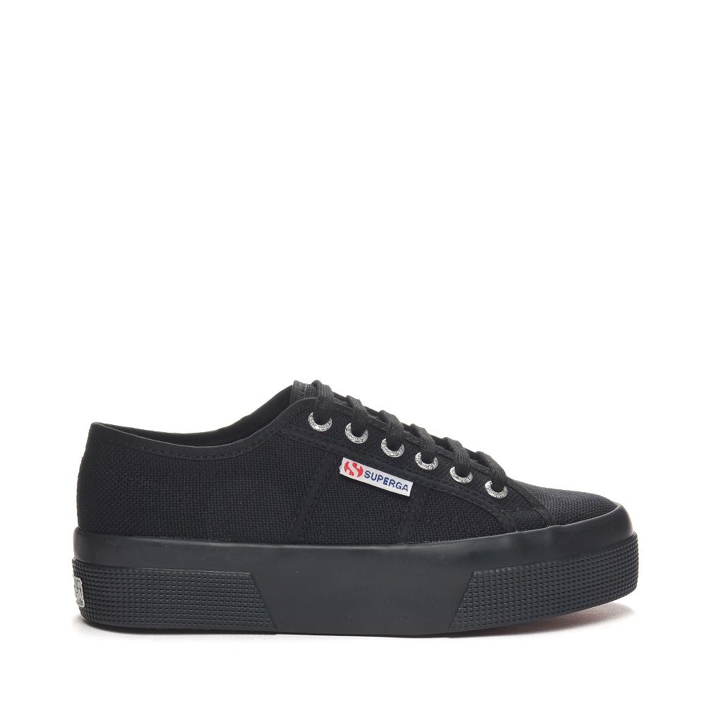 Superga 2740 Black Platform Sneakers - Women's USA | US0432065